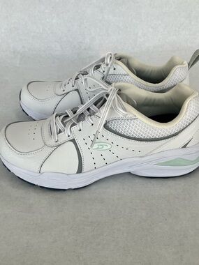 Dr. Scholl's White Walking Sneakers with Mint Accents